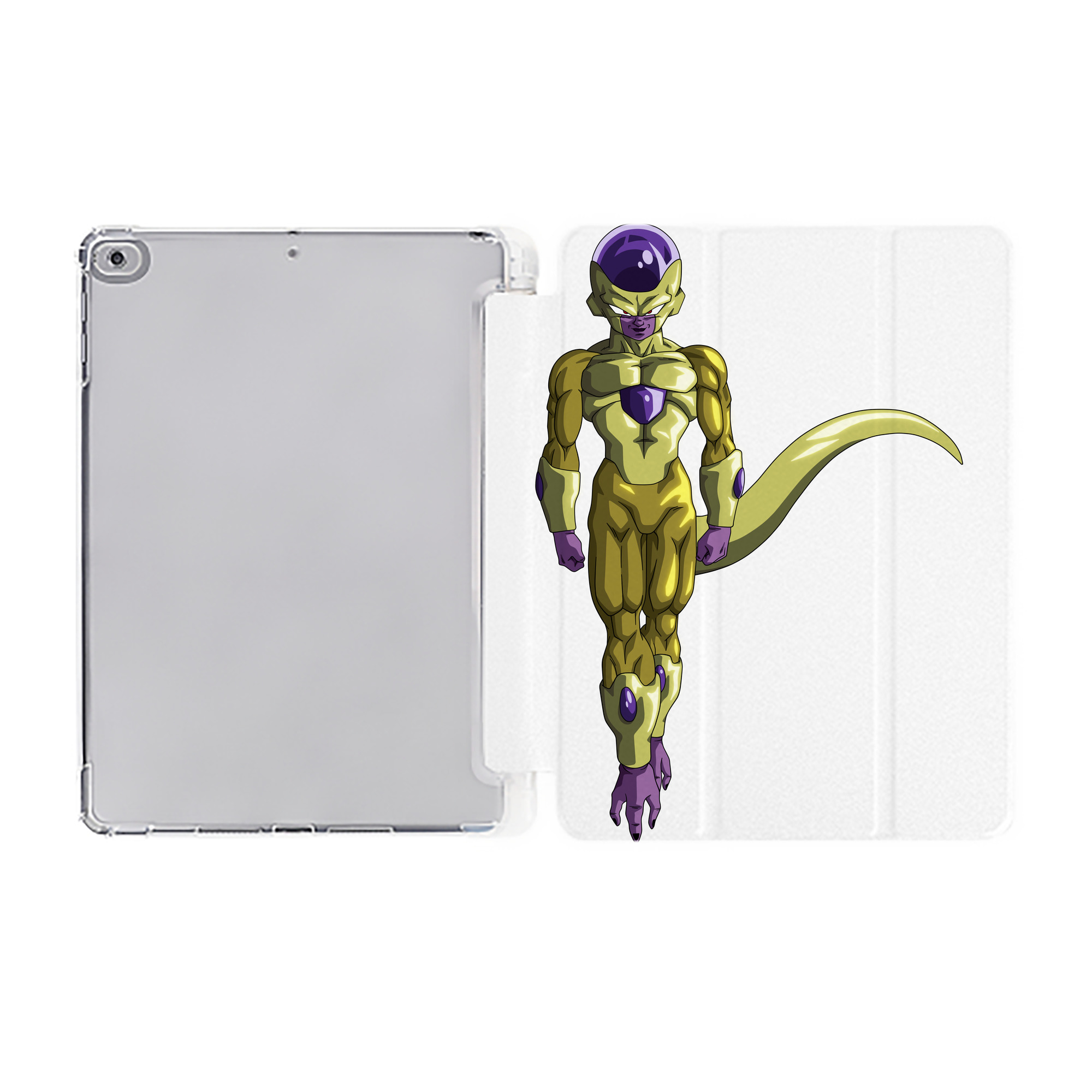 （画像用） ドラゴンボール フリーザ DRAGON BALL Frieza IPad ケース ペン収納付き 三つ折りスタンド PUレザー×シリコン 対応機種9.5/10.5/10.9インチ
